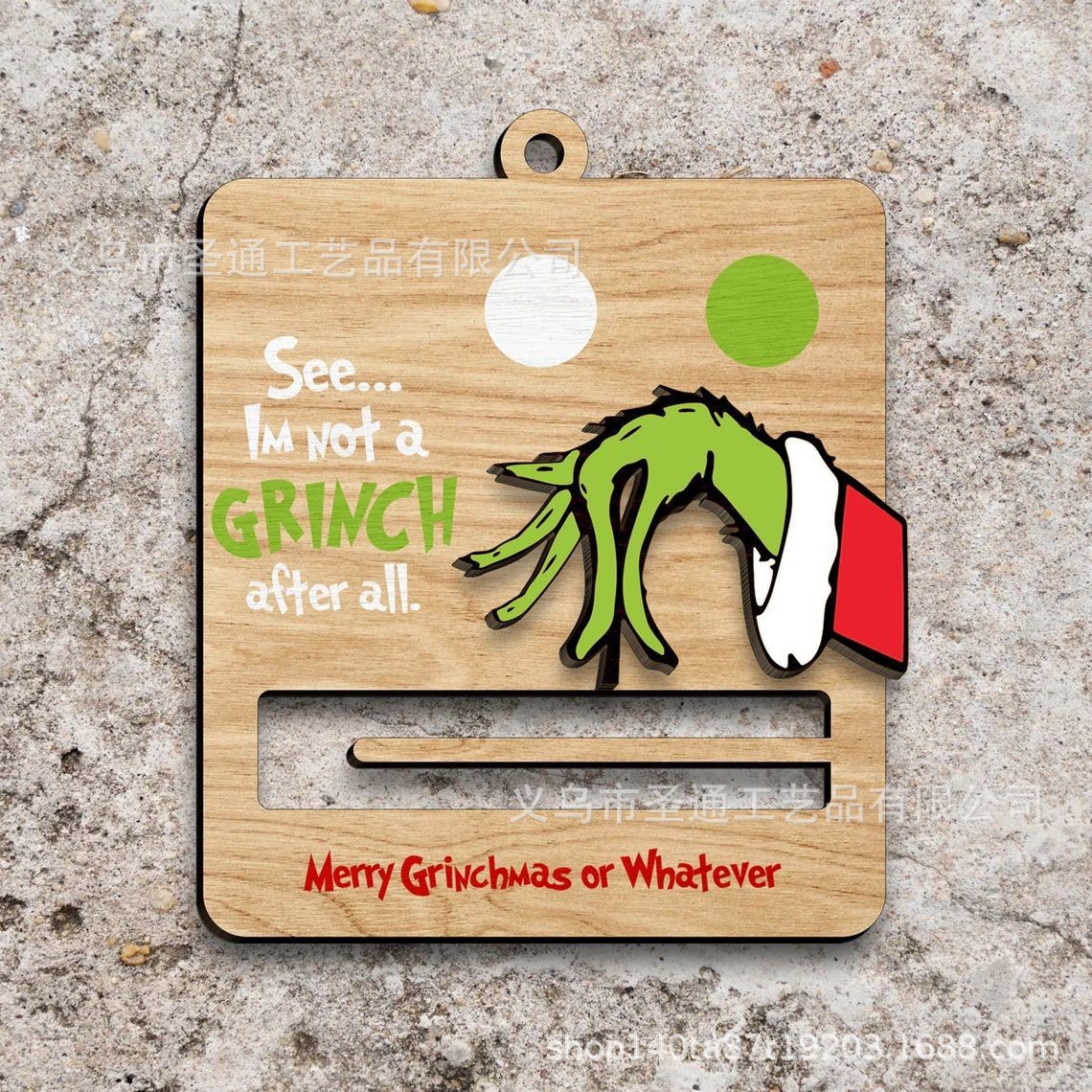 Navidad Cartoon Money Holder Ornament Navidad Green su cartera