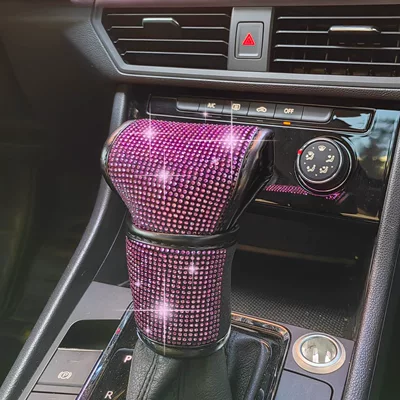 Car Diamond Gear Set Car Sürətlər qutusu və əl tormozu başlıqları - 1-pack-pink-diamond