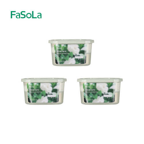 FaSoLa household indoor moisture-proof desiccant wardrobe dehumidification box moisture-absorbing bag anti-mildew air moisture absorbent 3 boxes