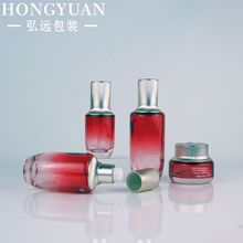 厂家现货定制 护肤品玻璃瓶套系120ml乳液瓶按压嘴旅行分装瓶