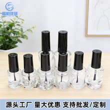 现货批发10ml透明指甲油瓶美甲护甲玻璃空瓶带毛刷指甲油分装空瓶