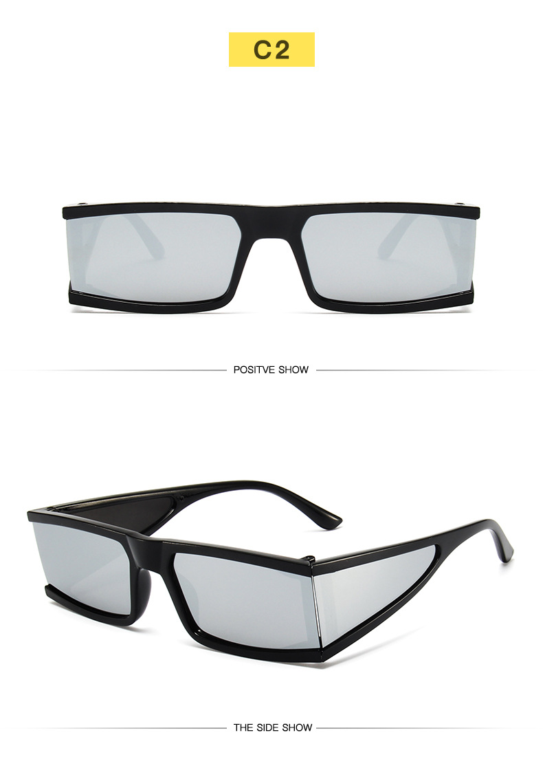 Personalised Small Box Sunglasses Punk Style Mercury Lens_voghion.com