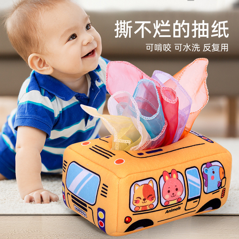 Baby Pull-up Toy, Baby 0-1 Years Old, Educational Early Learning, Teether Paper Towel Box, for Ages 6 Months and Up, 8 Pack, Fun Pulling