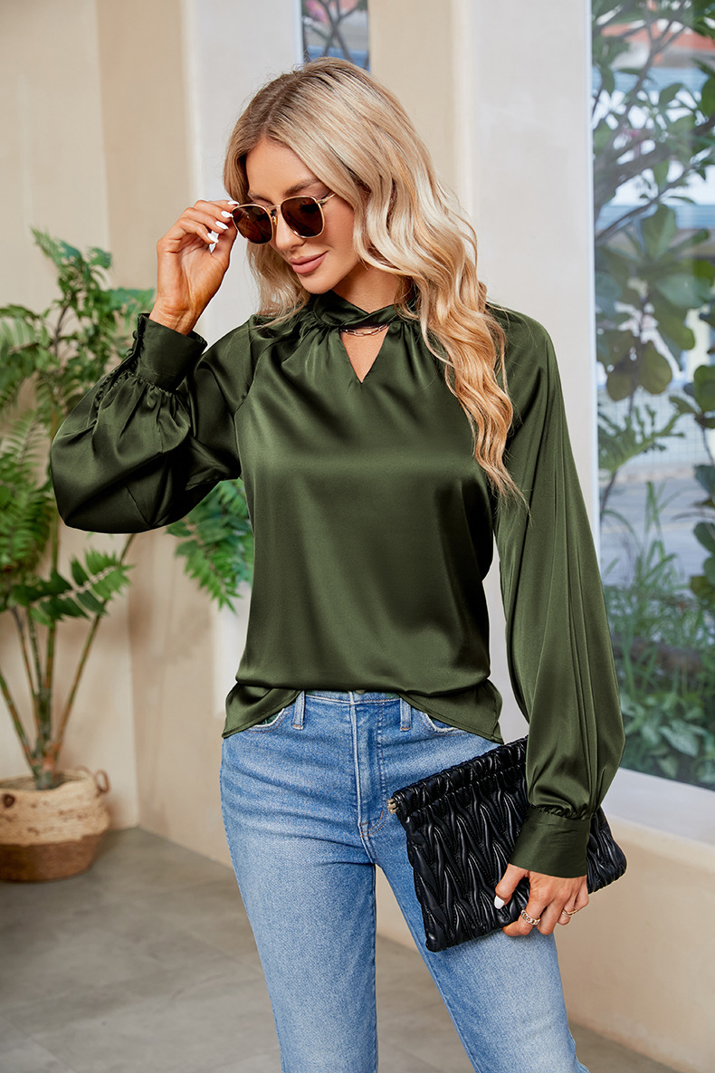 Women's Blouse Long Sleeve Blouses Elegant Solid Color display picture 2