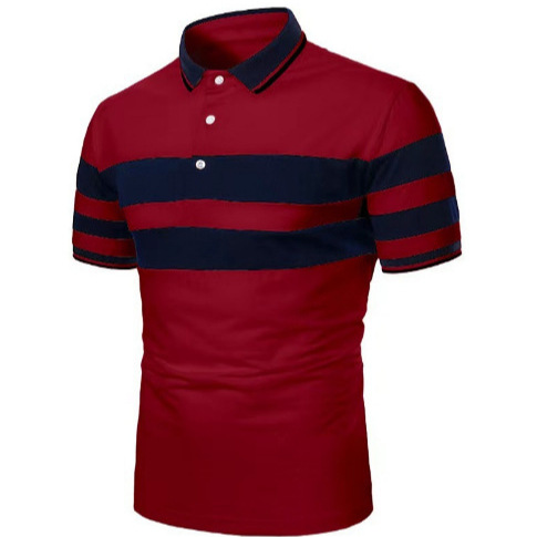 2025 New Polo Shirt Double Color Stitching Short-sleeved Breathable Lel T-shirt Threaded Casual Men's Short-sleeved Polo