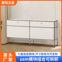 モダンシンプルステンレスusmモジュールキャビネットセット中古収納置物キャビネットサイドキャビネットインスタ風ロッカー