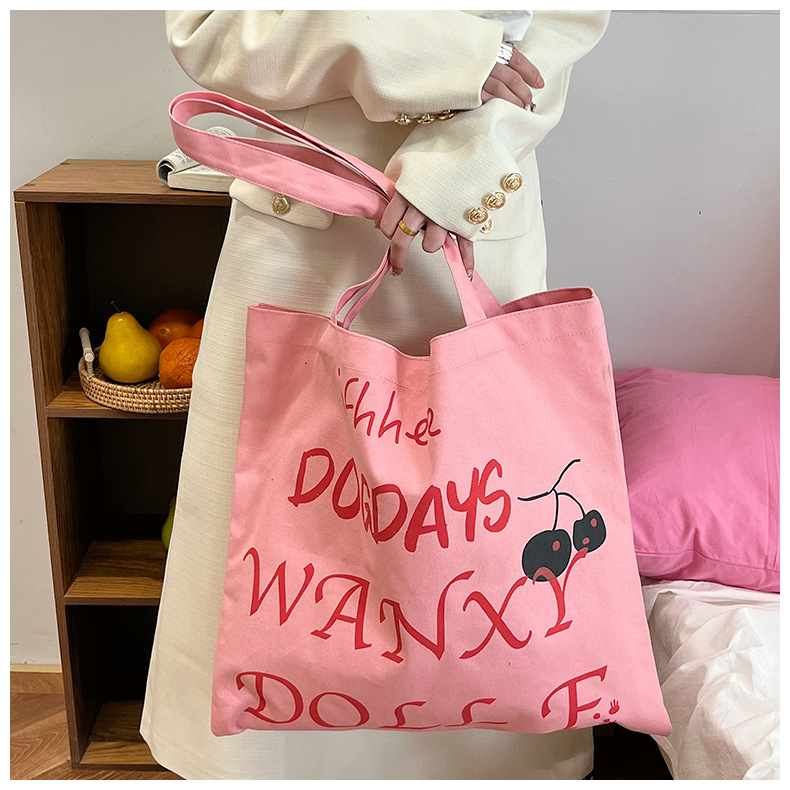 Women's Medium Canvas Letter Streetwear Zipper Canvas Bag display picture 4