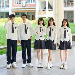 一件代发2023实拍毕业班服套装表演情侣学生学院风高中校服初中制