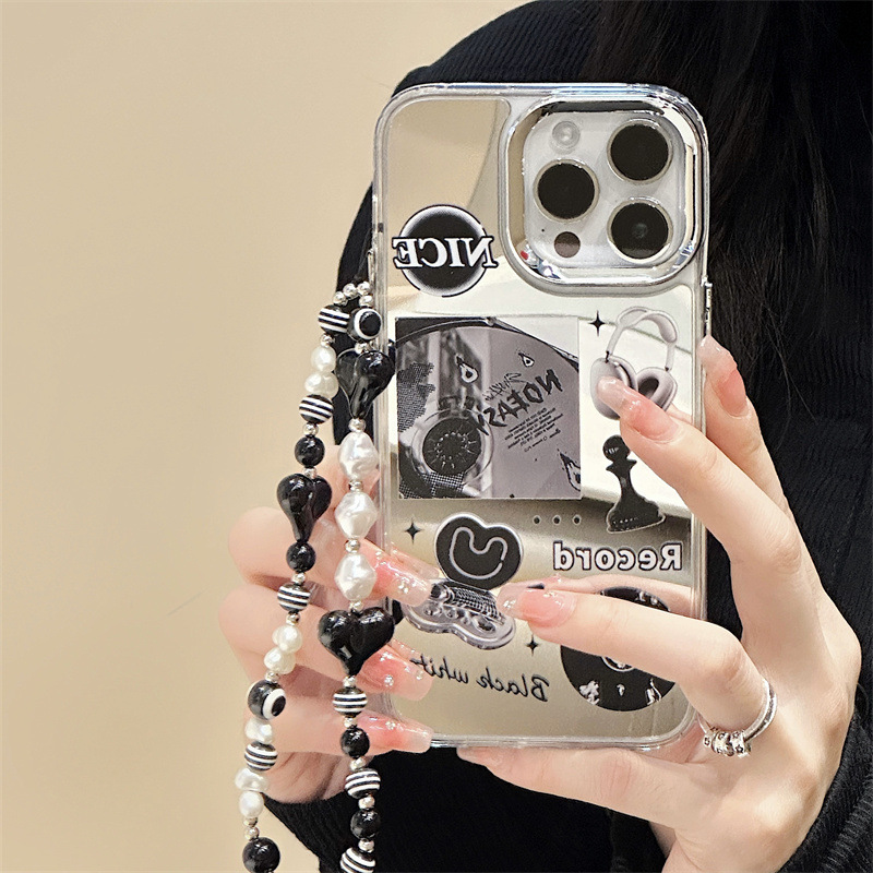 Coque iPhone Zhitai 14promax Miroir Trois en Un 13Pro Apple 11 Bracelet 12_voghion.com