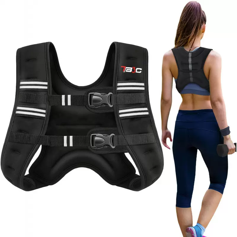 举重背心，6磅/8磅/12磅/16磅/20磅/25磅/30磅带反光条纹的举重背