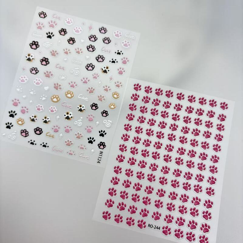 Ccd Camera Cat Claw Manicure Sticker Embossed Cute Nail Adhesive Kitten Claw Cute Claw Pink Claw