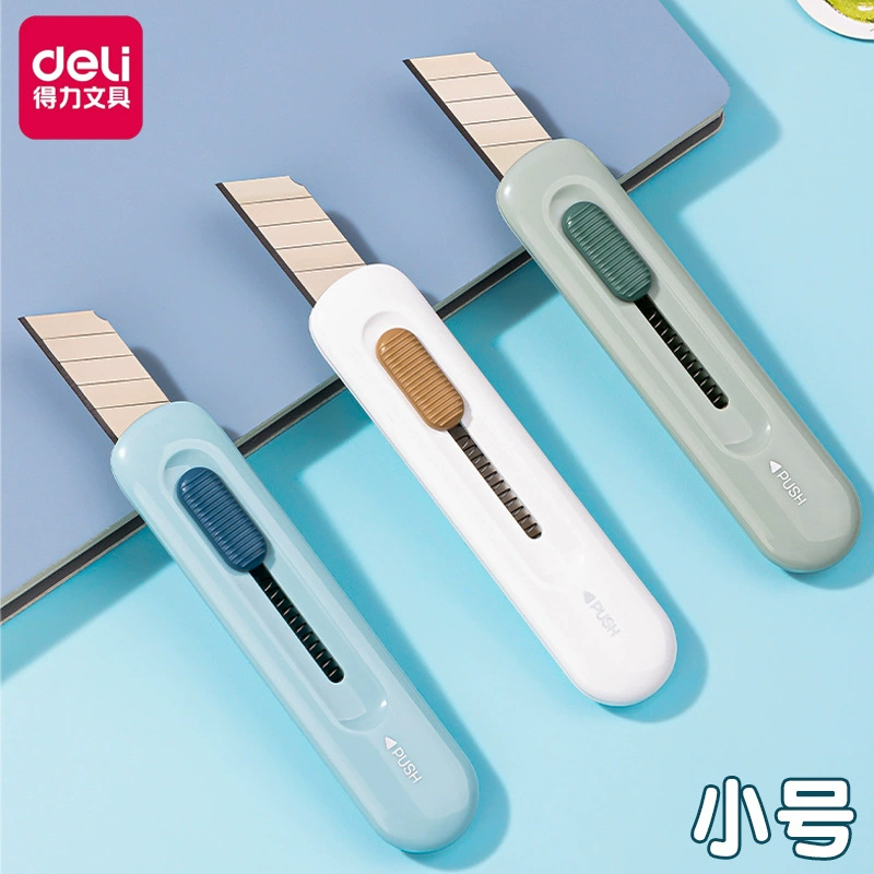 Deli 2079 художественный нож маленький размер мини-коробка Распаковка Экспресс автоматический отскок портативный нож студенческий резак для бумаги