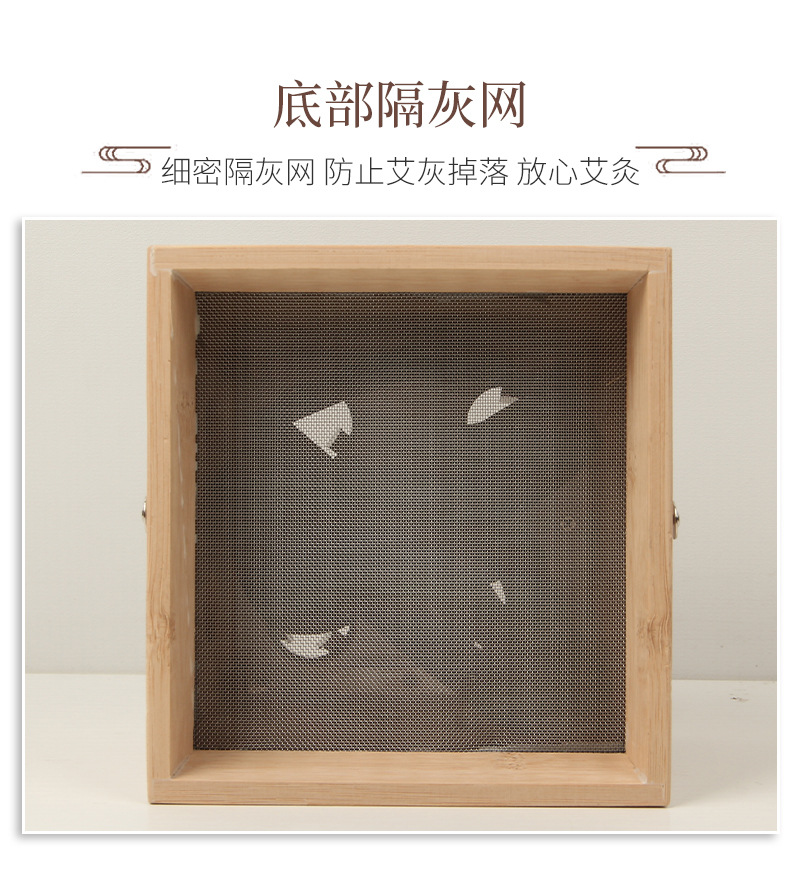 Six Hole Bamboo Moxibustion Box Ai Jiu Ge Traditional Moxa Warming Device for Body Therapy specifications