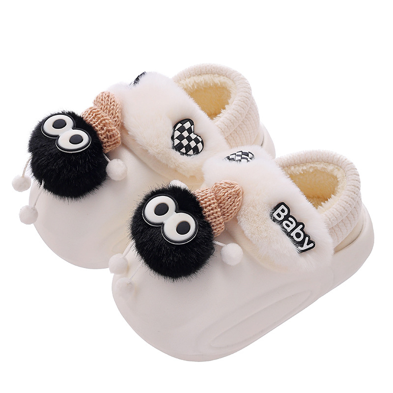 Otoño y invierno bolsas de tacones de zapatos de algodón para niños y niñas calientes con veludo EVA impermeable desmontable zapatillas de algodón para padres e hijos