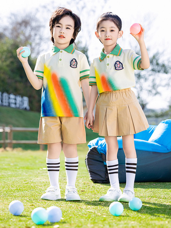 Primary School Uniform Summer Suit First Grade Sports Meeting Rainbow Group Class Uniform Kindergarten Uniform Senior Class Graduation