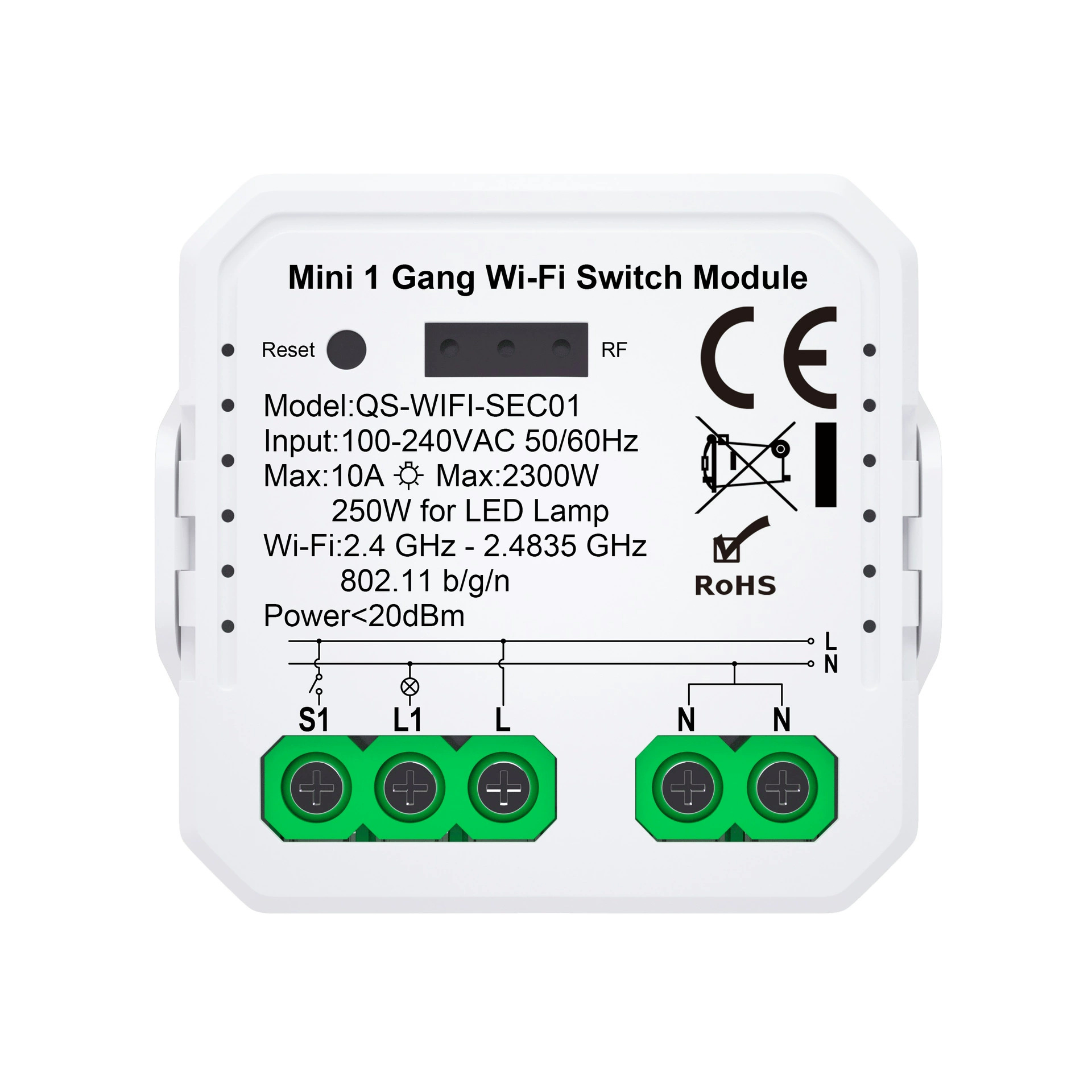 WIFI Pass SEC-ECC Умная розетка граффити 1-2 дороги/шторы, может расширять RF DIY модуль