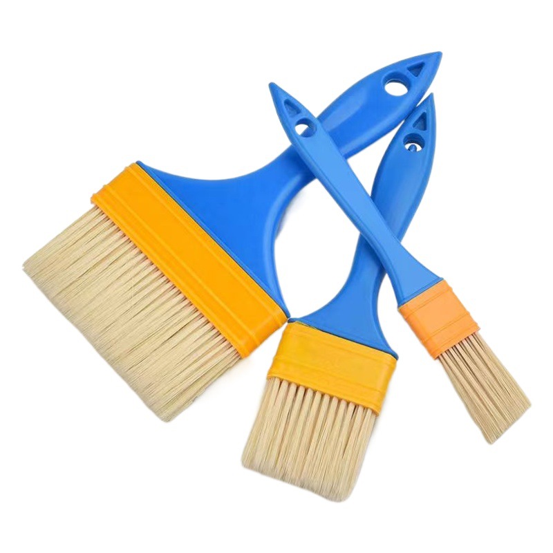Mango azul cepillo de pelo de cola puntiaguda mango de plástico cepillo de pelo cepillo de pintura cepillo de polvo resistente a altas temperaturas no fácil de pelusa cepillo de seda