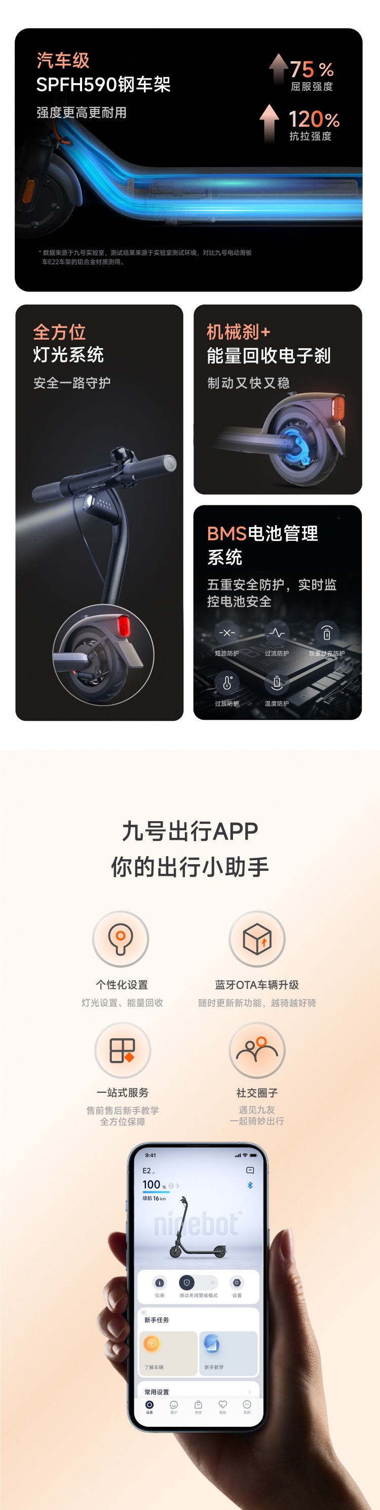 Outdoor high-end electric scooter E2, foldable, suitable for short-distance travel, designed for adults, two-wheeled, safe for commuting, and also suitable for children