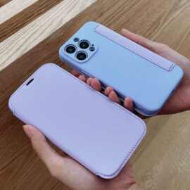 适用苹果iphone13插卡皮套14promax手机壳13卡袋全包防摔防指纹