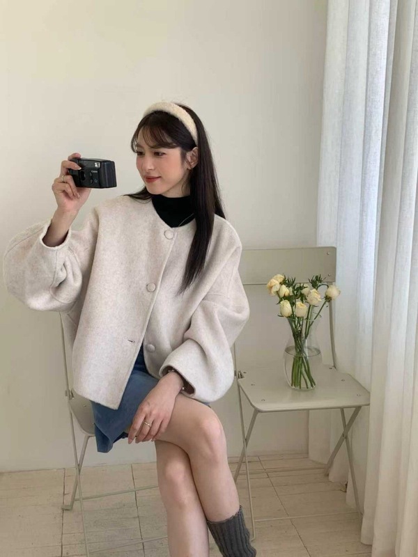 小香风短款双面羊绒毛大衣女秋冬2025新款高级感小个子毛呢外套女|undefined