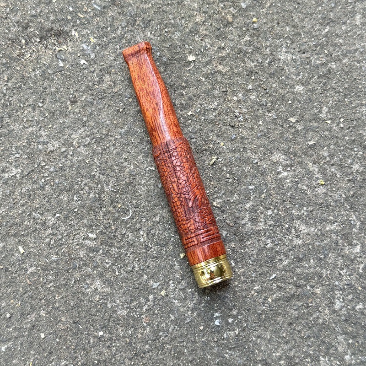 小叶紫檀红酸枝崖柏过滤烟杆红木烟嘴实木原木可清洗粗细双用
