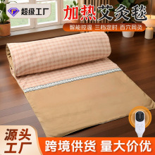 電加熱艾灸毯艾絨床墊艾草熱敷控溫艾灸墊家用艾絨毯秋冬加熱毯子