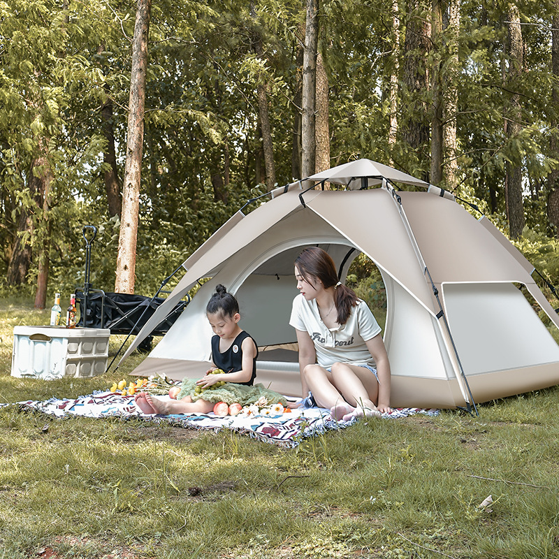 Tent Outdoor 3-4 People Fully Automatic 2 People Outdoor Camping Children's Camping Park Thickened Rainproof Portable Quick Opening