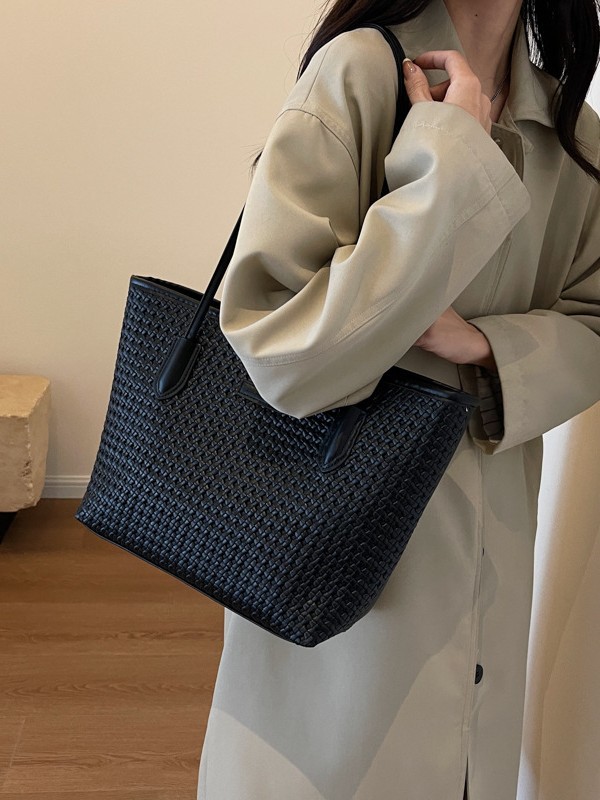 Bolsos de alta calidad de gran capacidad para mujer 2025 nuevo bolso tejido de moda transfronterizo bolso de mano simple de un solo hombro