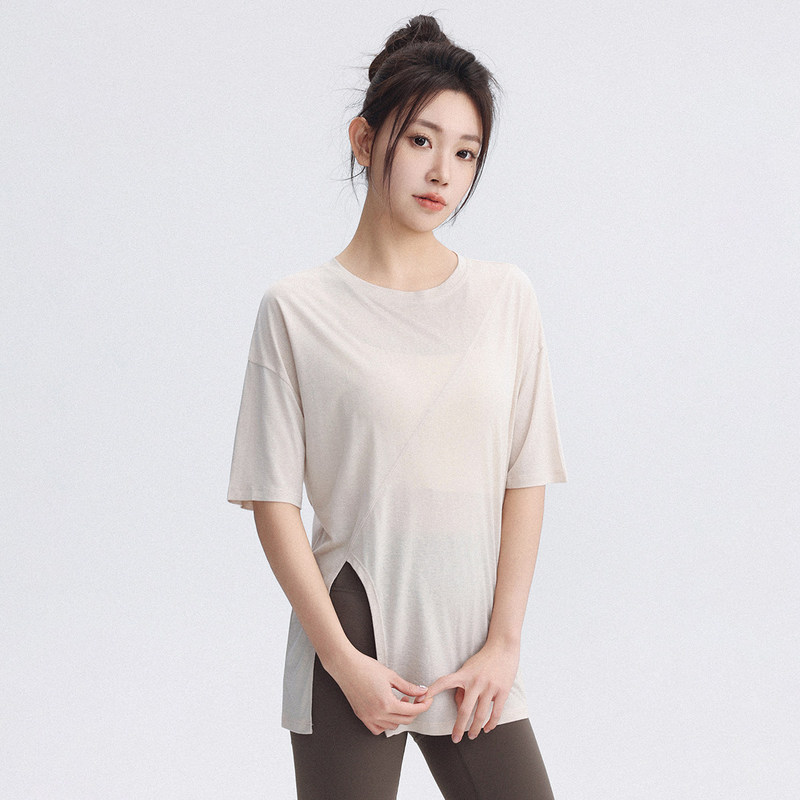 Sportswear Women's Loose-Fitting Blouse Fitness Short-Sleeved Training Suit Pilates Yoga Top Breathable Quick-Drying Summer