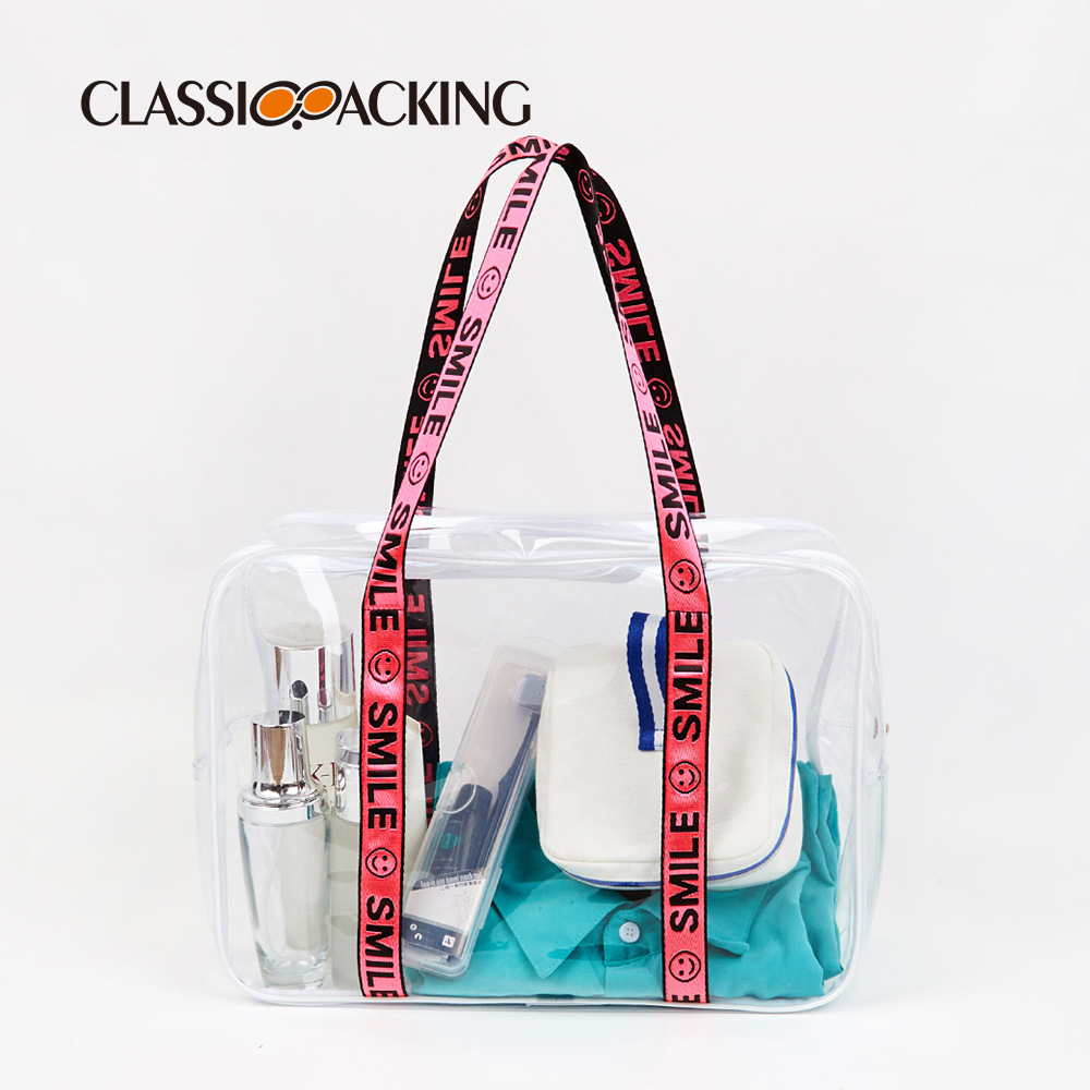 Internet celebridad transparente PVC bolsa de cosméticos de gran capacidad de viaje bolsa de almacenamiento portátil bolsa de playa bolsa de lavado