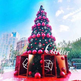 品牌圣诞树专业制作 大型购物广场型钢框架节日场景装饰圣诞树厂