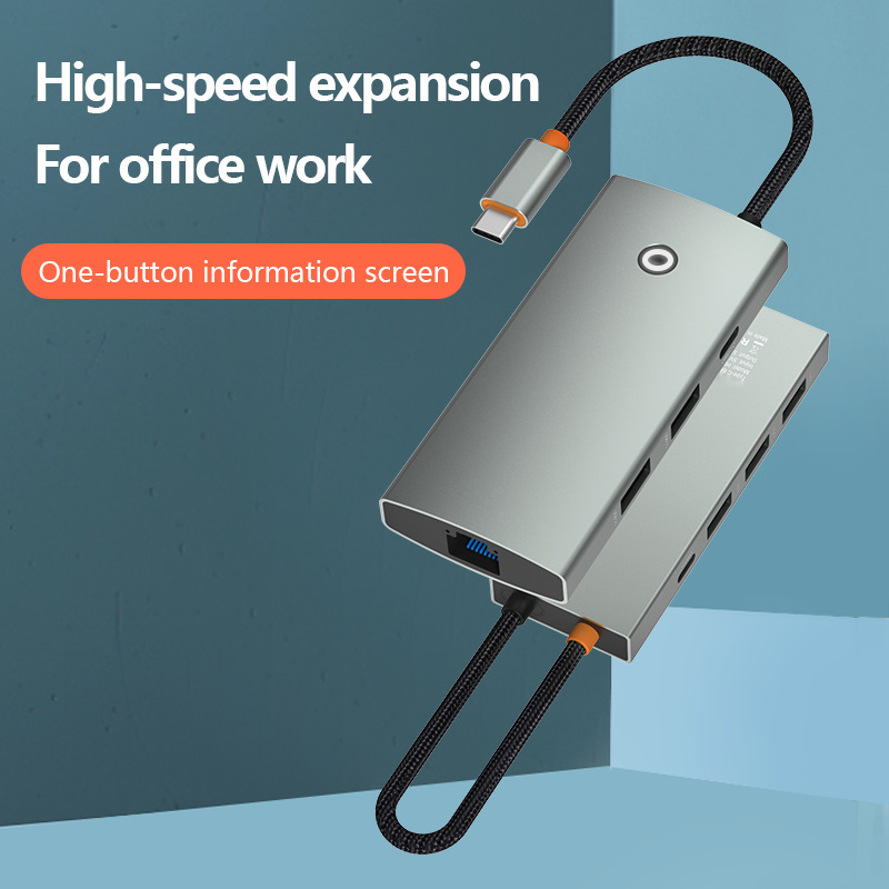Six-in-one typec docking station aluminum alloy usb expansion network port Android tablet hdmi screen pd fast charging