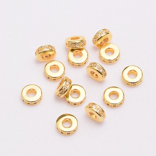 ��ɫ18k�����~�|��Ƭ4/6/8mm��ʯ�Ȧdiy�ֹ��朸���ɢ�����