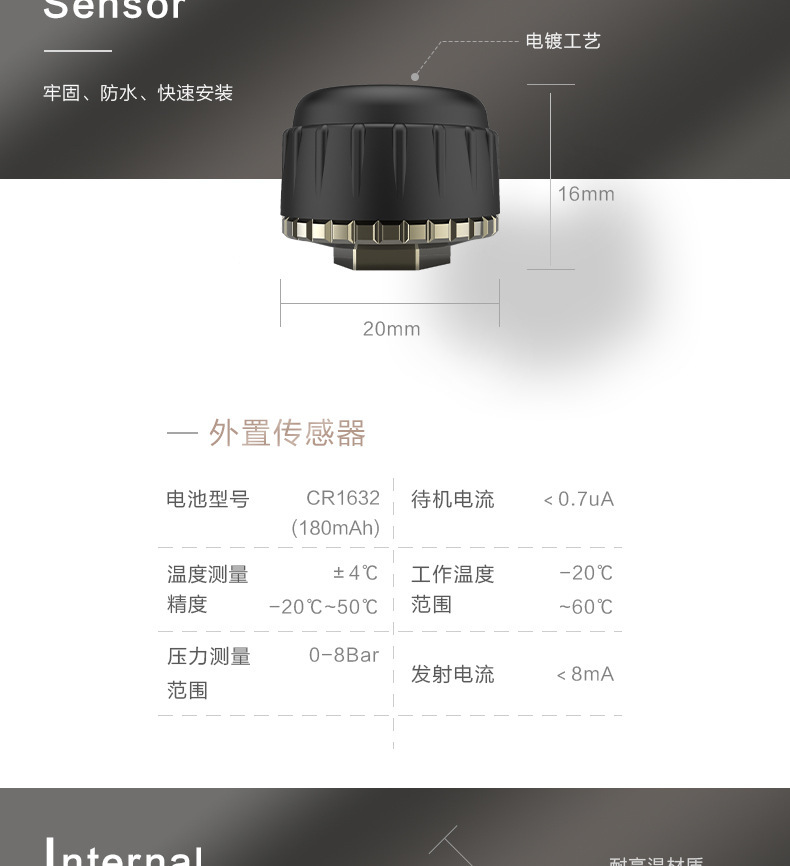Cross-Border Android Navigation Car USB Tire Pressure Monitoring System Tpms Internal and External Wheel Temperature Detection