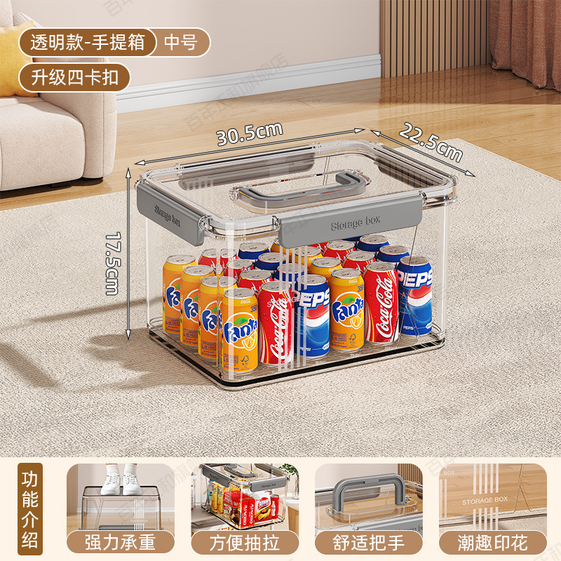 버클 4개 업그레이드❤️중간 크기❤️고화질 투명 [길이 30.5 폭 22.5 높이 17.5] 휴대용 포함