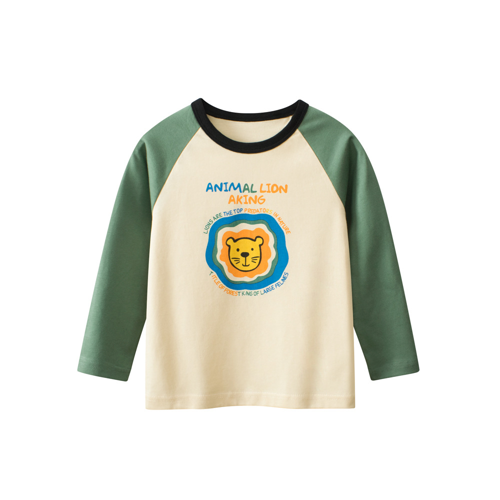 27kids ropa para niños transfronterizos camiseta de manga larga para niños 2024 otoño nuevo estilo camisa de fondo para niños ropa de bebé al por mayor