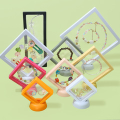 Colorful PE floating transparent packaging box commemorative coin badge jewelry display gift 3D storage box wholesale