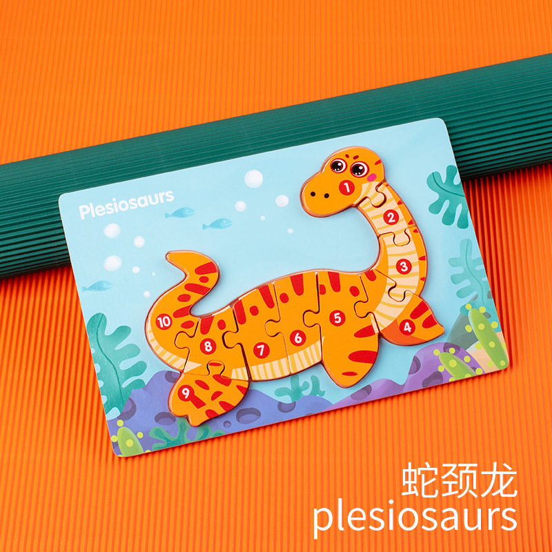 Iluminación niños 3D hebilla tridimensional rompecabezas educación temprana tráfico rompecabezas de madera bebé juguetes educativos de madera al por mayor