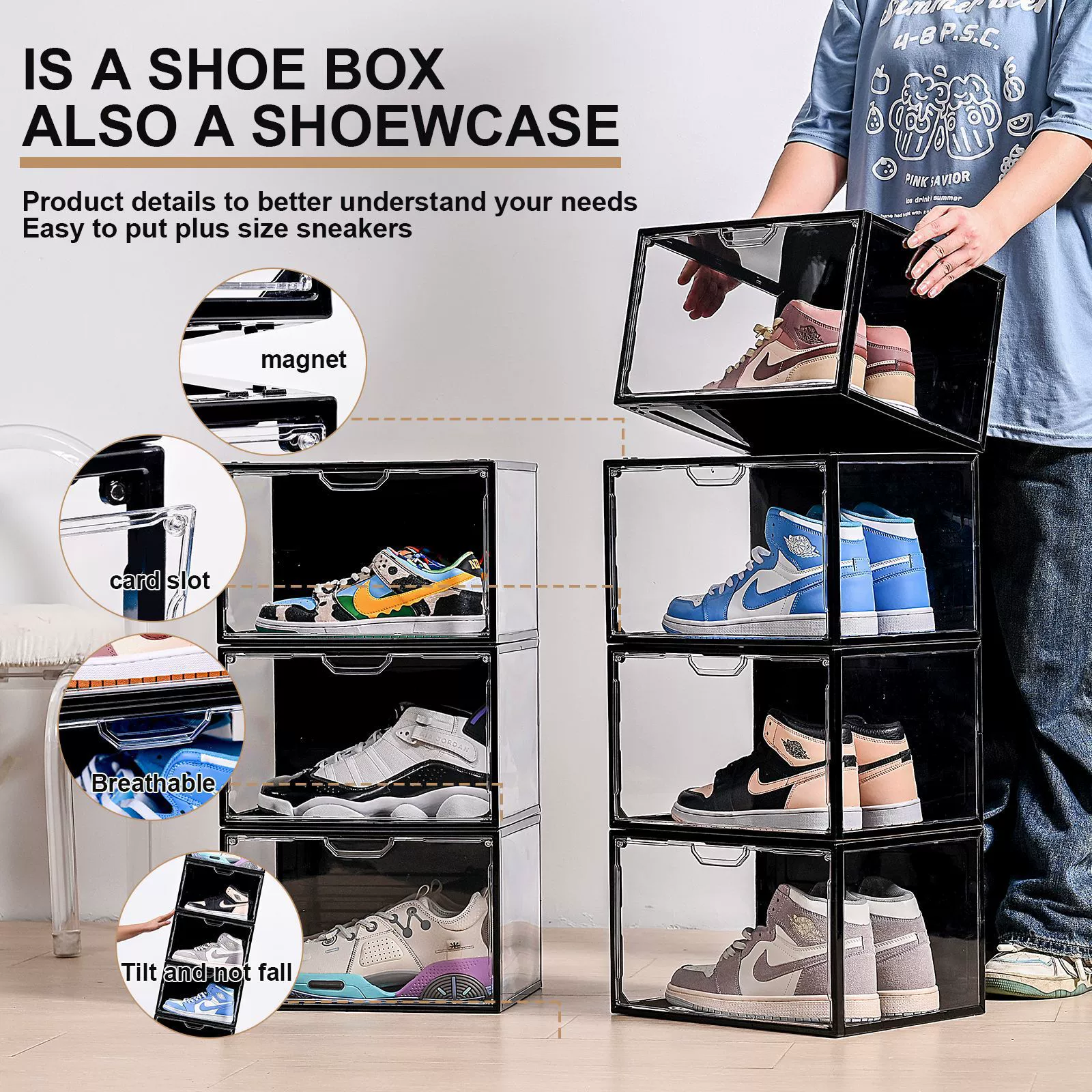 Air Jordan, акриловая коробка для хранения, спортивная обувь, обувь
