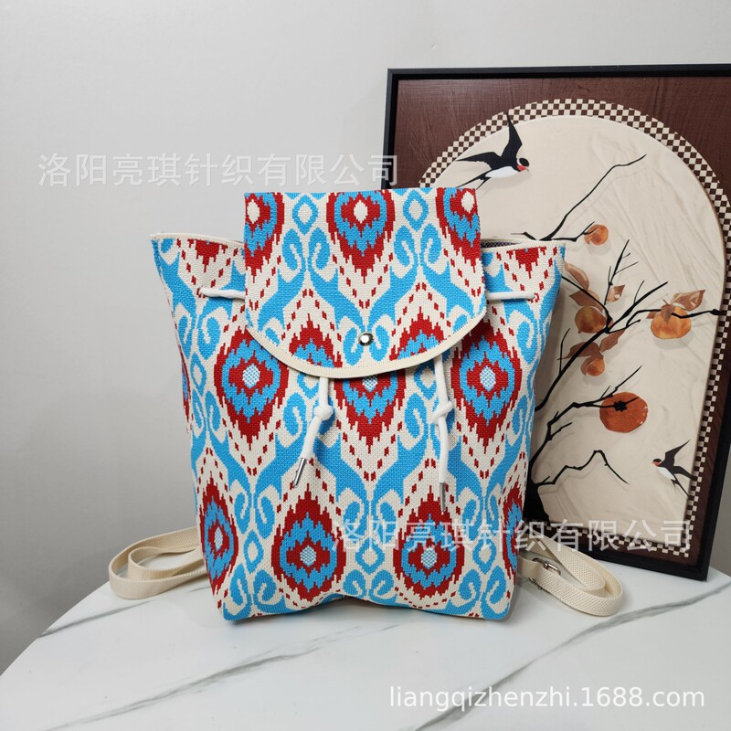 2025 New Stylish Lightweight Backpack Bucket Bag Large Capacity Shoulder Bag High-End Woven Commuter Bag