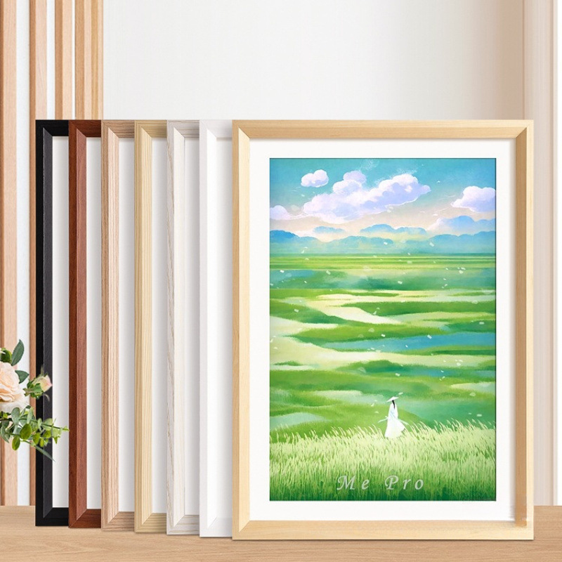 Wooden Photo Frame Wall Hanging A3A4 Picture Frame Empty Frame Mounting 4K8K Sketch 16 Inch 20 Poster Puzzle Outer Frame