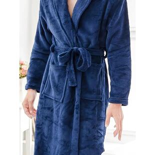 D 40972 Flannel Fleece Bathrobe ��ʿ���m�q˯�� �W���羳
