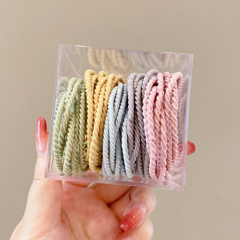 Otoño e invierno, lazo redondo para el cabello enlatado, funda de cuero para el cabello, cuerda para la cabeza, banda elástica circular de alta calidad para mujer, no daña la cuerda para el cabello