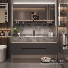 新型岩板シームレス陶磁器盆浴室キャビネットシンプルで豪華なトイレ多機能洗面器キャビネットセット風呂