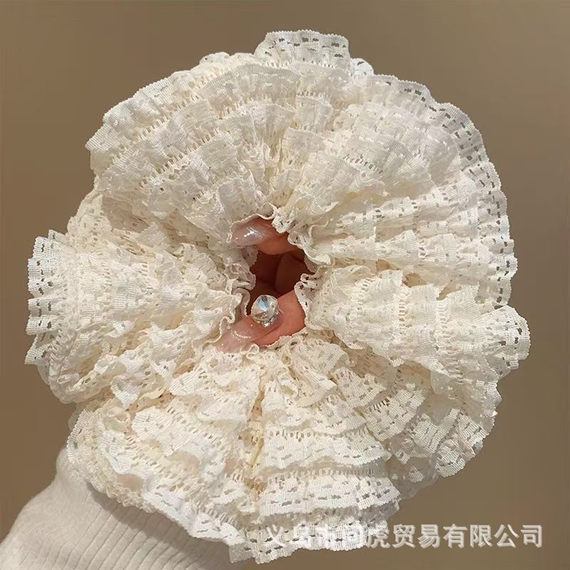 韓国風高級白い大腸ヘアバンドゴムバンド女性のヘアアクセサリー 2025 新しいボールヘアロープ|undefined