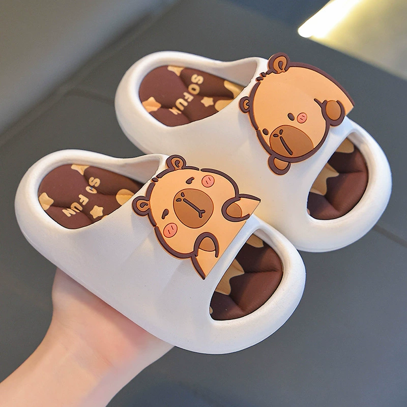 Детские тапочки для мальчиков топает на фекалии для девочек летом мультфильм милый комнатная ванна нескользящие мягкие детские холодные тапочки