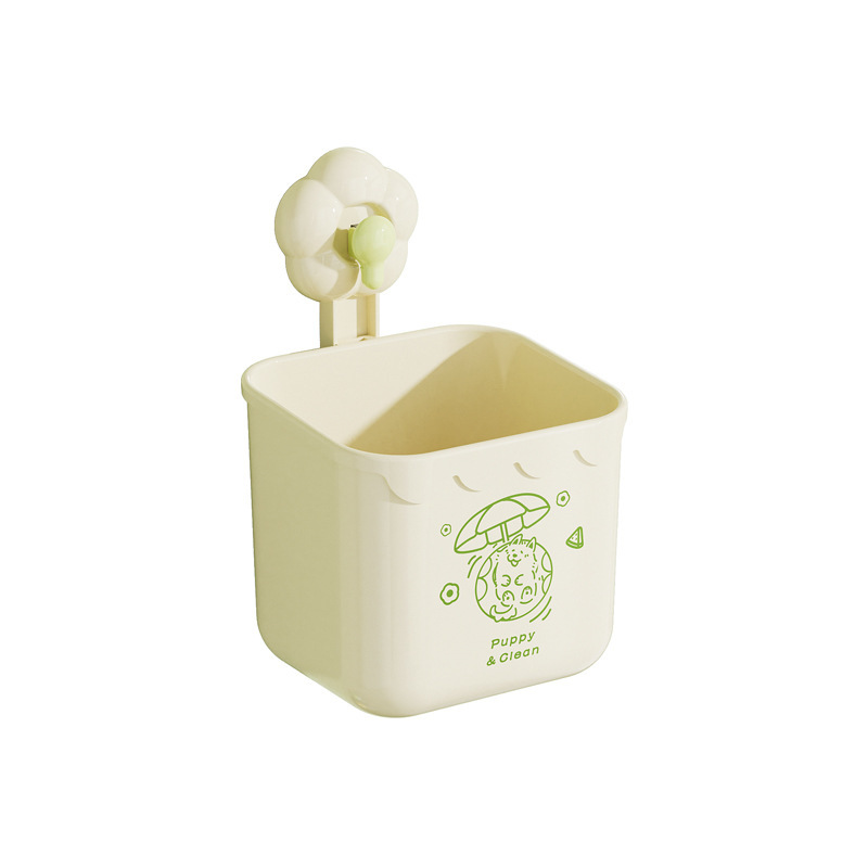 Caja de almacenamiento de toallas faciales de ventosa de flores lavabo colgado de pared caja de almacenamiento de dibujos animados desechos caja de almacenamiento de toallas faciales al por mayor image 6