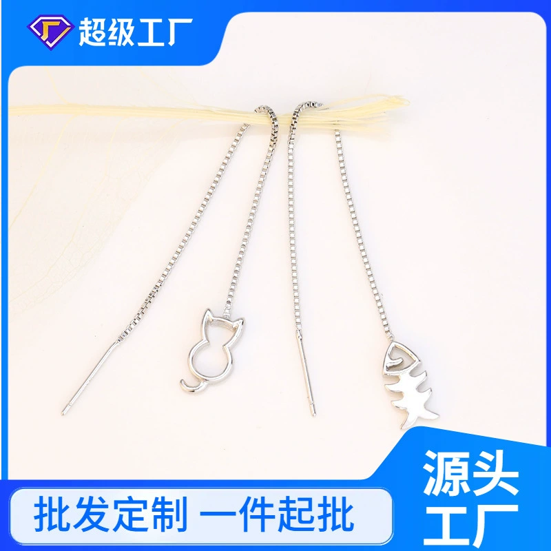 Fashionable cute earrings, 925 sample silver