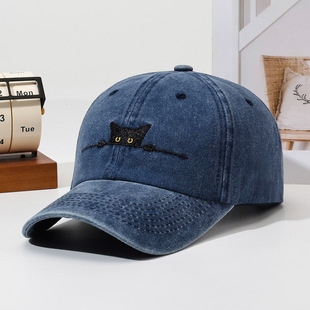 Fashionable baseball cap, black sports cap, with embroidery, sun protection, (Physicals)