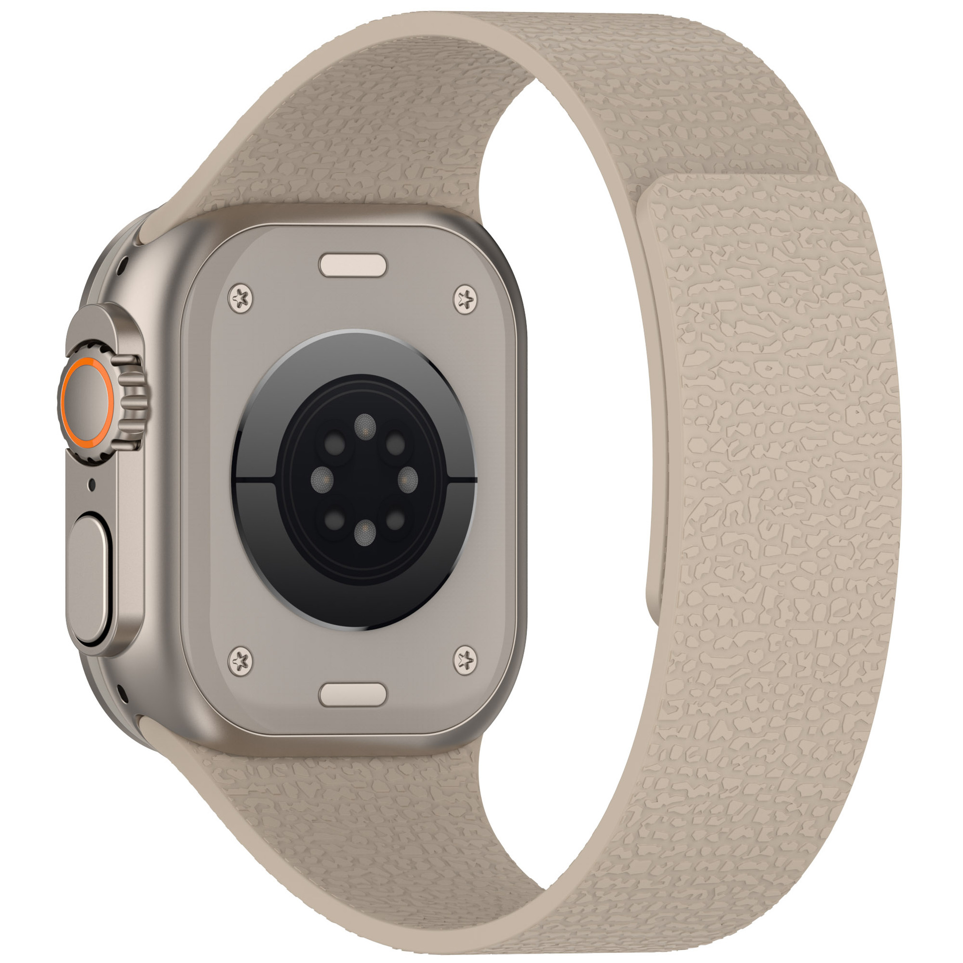 Suitable for Huawei gt5, Xiaomi s4, Apple iwatch9, litchi pattern silicone soft magnetic ultra watch strap s10 undefined